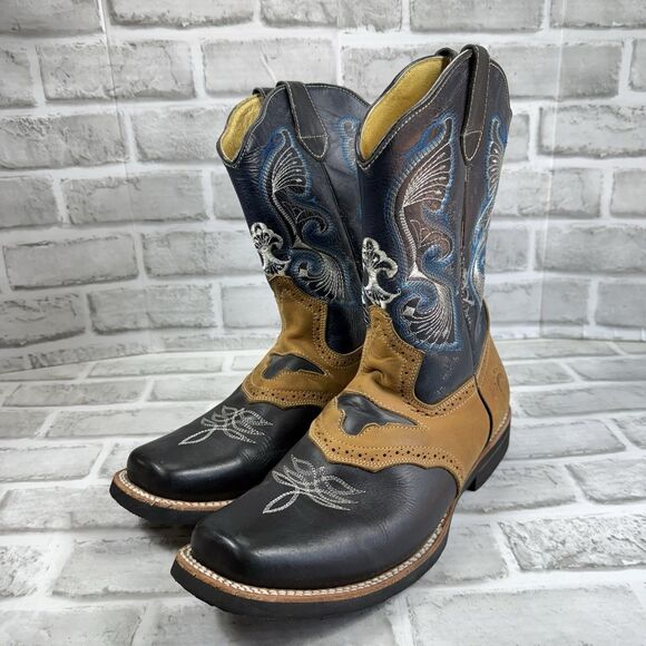 Tierra Blanca Men’s Size 11 Square Toe Leather Pull On Cowboy Western Boots - Picture 14 of 14